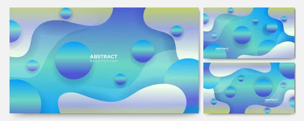 Sada Abstraktní Moderní Trendy Minimální Barevné Pozadí Dynamické Tvary Kompozice — Stockový vektor
