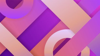 dinamik şekil mor şeftali rengi soyut geometrik tasarım arka planı