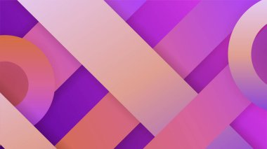 dinamik şekil mor şeftali rengi soyut geometrik tasarım arka planı