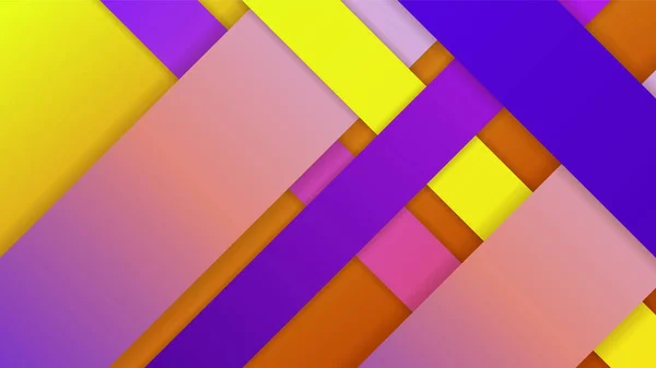 Dynamisk Form Lila Gul Färgglad Abstrakt Geometrisk Design Bakgrund — Stock vektor