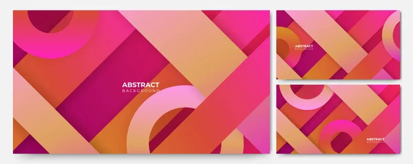 抽象的な現代のトレンディーな最小限のカラフルな背景のセット 現代のヒップスター未来グラフィックとダイナミック形状組成 ベクトル抽象的背景テクスチャデザイン 明るいポスター バナー — ストックベクタ
