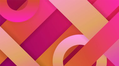 Soyut turuncu modern trend minimum renkli arkaplan. Modern hipster fütüristik grafik ile dinamik şekiller kompozisyonu. Vektör soyut arkaplan dokusu tasarımı, parlak poster, afiş