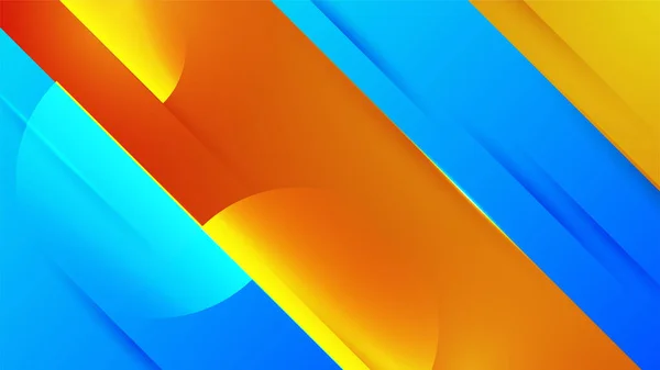 Dynamický Tvar Modrá Oranžová Barevné Abstraktní Geometri Design Pozadí — Stockový vektor