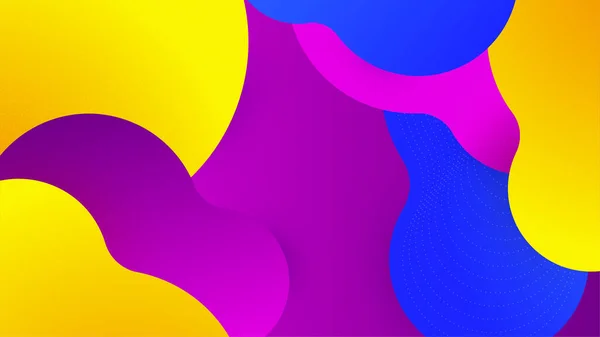 Сучасний Блоб Синій Фіолетовий Жовтий Барвистий Абстрактний Дизайн Геометрії Фону — стоковий вектор