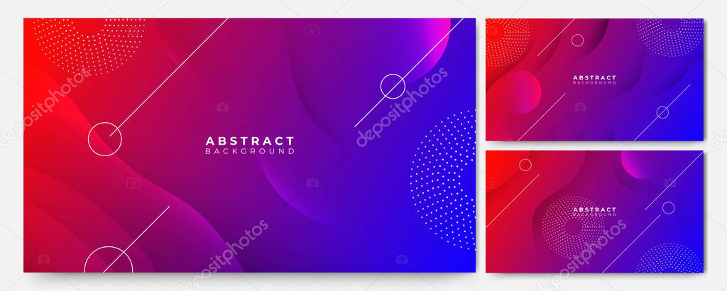 Set of abstract modern trendy minimal colorful background. Dynamic shapes composition with modern hipster futuristic graphic. Vector abstract background texture design, bright poster, banner