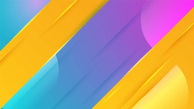 dinamik gradyan mavi pembe sarı soyut geometri tasarımı arka plan