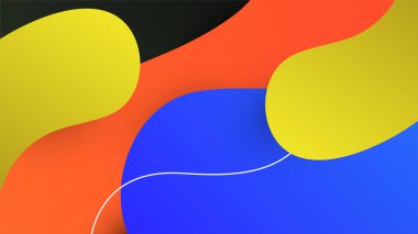 Modern kan mavisi turuncu sarı soyut geometri tasarımı arka plan