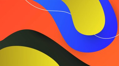 Modern kan mavisi turuncu sarı soyut geometri tasarımı arka plan