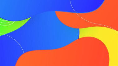 Modern kan mavisi turuncu sarı soyut geometri tasarımı arka plan