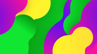 Modern kan yeşili mor sarı soyut geometri tasarımı arka plan