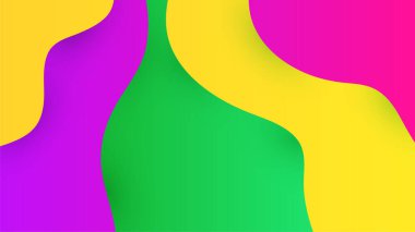 Modern kan yeşili mor sarı soyut geometri tasarımı arka plan