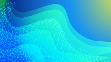gradyan sıvı mavi renkli soyut geometri tasarımı arka plan