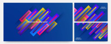 dinamik şekil yeşil turuncu renkli soyut geometrik tasarım arka plan