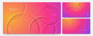 Soyut, modern, en az renkli arka plan seti. Modern hipster fütüristik grafik ile dinamik şekiller kompozisyonu. Vektör soyut arkaplan dokusu tasarımı, parlak poster, afiş