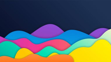 dinamik kağıt kesim biçimi renkli soyut geometri tasarım arka planı