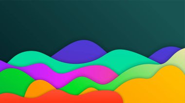 dinamik kağıt kesim biçimi renkli soyut geometri tasarım arka planı