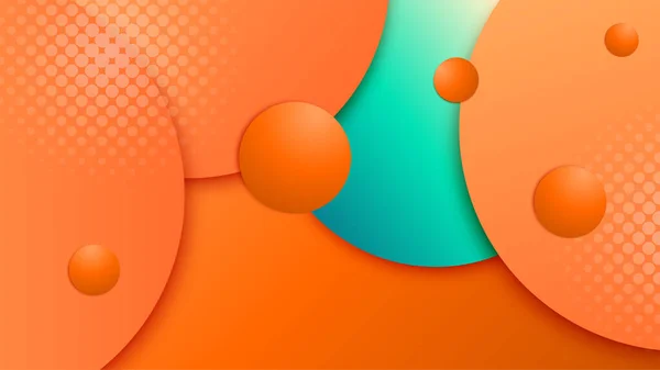 Kreis Gradient Grün Orange Bunt Abstrakt Geometrisches Design Hintergrund — Stockvektor