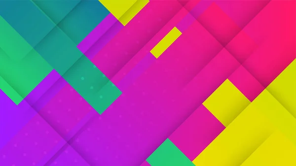 Dynamische Form Grün Gelb Lila Bunt Abstrakt Geometrische Design Hintergrund — Stockvektor