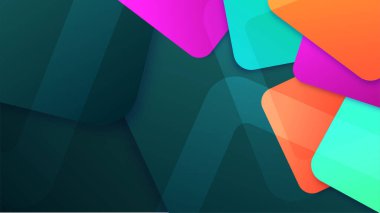 dinamik şekil yeşil renkli soyut geometri tasarım arka planı