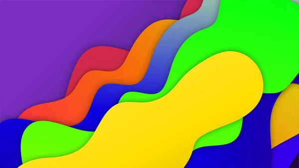 Estilo Papercut Dinâmico Colorido Abstrato Geometri Design Fundo — Vetor de Stock