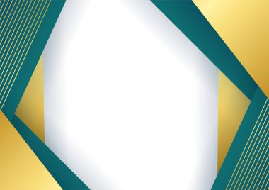 Koyu yeşil altın soyut arkaplan sunum tasarımı için modern minimalist. İş dünyası, şirket, kurum, parti, şenlik, seminer ve görüşmeler için uygun.