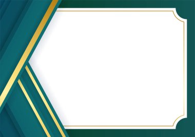 Koyu yeşil altın soyut arkaplan sunum tasarımı için modern minimalist. İş dünyası, şirket, kurum, parti, şenlik, seminer ve görüşmeler için uygun.