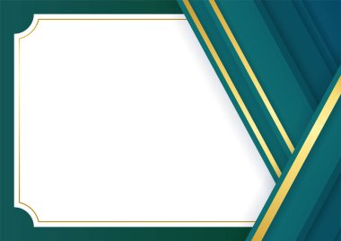 Koyu yeşil altın soyut arkaplan sunum tasarımı için modern minimalist. İş dünyası, şirket, kurum, parti, şenlik, seminer ve görüşmeler için uygun.