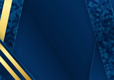 Mavi ve altın soyut arka plan sunum tasarımı için modern minimalist. İş dünyası, şirket, kurum, parti, şenlik, seminer ve görüşmeler için uygun.