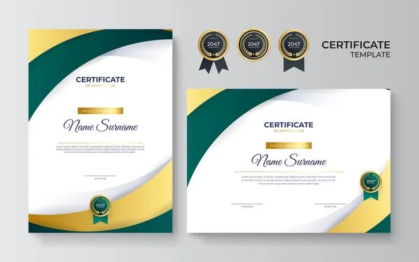 Modelo Certificado Azul Moderno Fronteira Para Prêmio Diploma Impressão Certificado —  Vetores de Stock