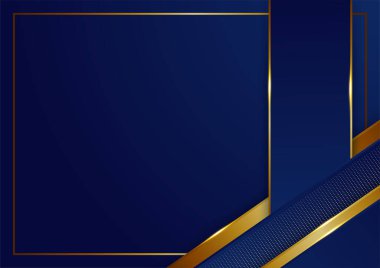 Mavi altın soyut arka plan sunum tasarımı için modern minimalist. İş dünyası, şirket, kurum, parti, şenlik, seminer ve görüşmeler için uygun.