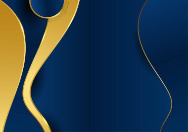 Mavi altın soyut arka plan sunum tasarımı için modern minimalist. İş dünyası, şirket, kurum, parti, şenlik, seminer ve görüşmeler için uygun.