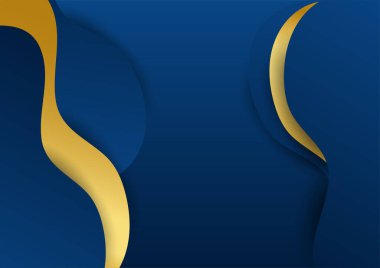 Mavi altın soyut arka plan sunum tasarımı için modern minimalist. İş dünyası, şirket, kurum, parti, şenlik, seminer ve görüşmeler için uygun.