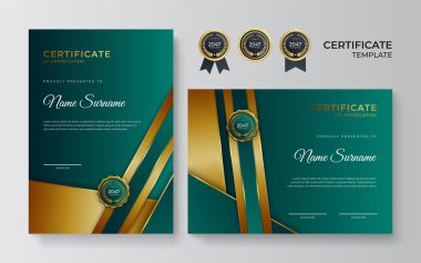 Profesyonel iş yeşil sertifika tasarım şablonu