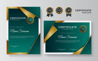 Profesyonel iş yeşil sertifika tasarım şablonu