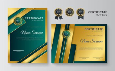 Profesyonel iş yeşil sertifika tasarım şablonu