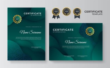 Profesyonel iş yeşil sertifika tasarım şablonu