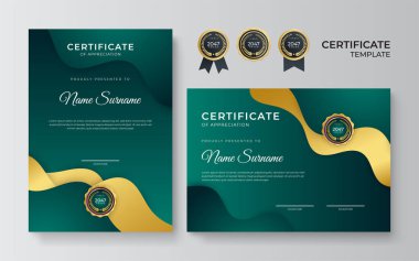 Profesyonel iş yeşil sertifika tasarım şablonu