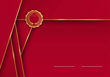 Kırmızı altın soyut arka plan sertifika ve sunum tasarımı için modern minimalist. İş dünyası, şirket, kurum, parti, şenlik, seminer ve görüşmeler için uygun.