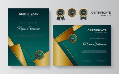 Profesyonel iş yeşil sertifika tasarım şablonu