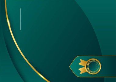 Koyu yeşil altın soyut arkaplan modern sertifika ve tasarım minimalisti. İş dünyası, şirket, kurum, parti, şenlik, seminer ve görüşmeler için uygun.