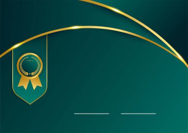 Koyu yeşil altın soyut arkaplan modern sertifika ve tasarım minimalisti. İş dünyası, şirket, kurum, parti, şenlik, seminer ve görüşmeler için uygun.