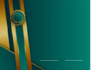 Koyu yeşil altın soyut arkaplan modern sertifika ve tasarım minimalisti. İş dünyası, şirket, kurum, parti, şenlik, seminer ve görüşmeler için uygun.