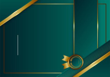 Koyu yeşil altın soyut arkaplan modern sertifika ve tasarım minimalisti. İş dünyası, şirket, kurum, parti, şenlik, seminer ve görüşmeler için uygun.