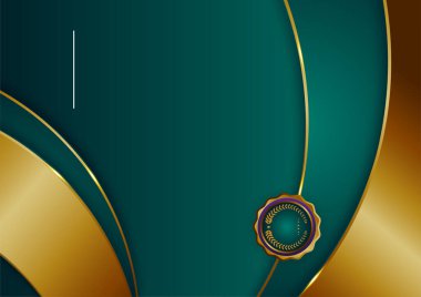 Koyu yeşil altın soyut arkaplan modern sertifika ve tasarım minimalisti. İş dünyası, şirket, kurum, parti, şenlik, seminer ve görüşmeler için uygun.