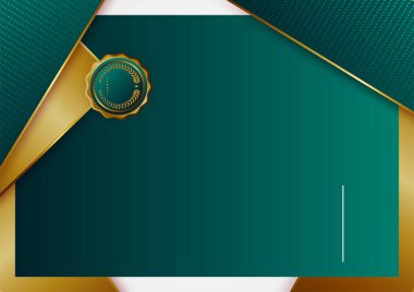 Koyu yeşil altın soyut arkaplan modern sertifika ve tasarım minimalisti. İş dünyası, şirket, kurum, parti, şenlik, seminer ve görüşmeler için uygun.