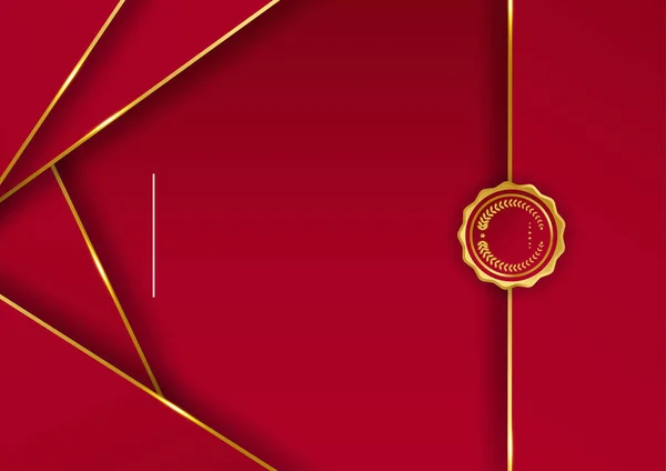 Czerwone Złoto Abstrakcyjne Tło Nowoczesny Minimalista Dla Projektu Certyfikatu Prezentacji — Wektor stockowy
