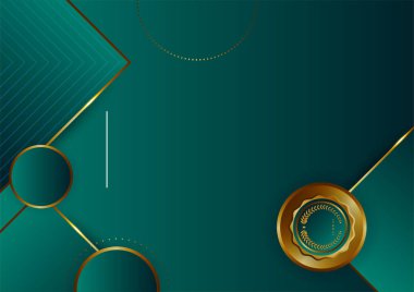 Koyu yeşil altın soyut arkaplan modern sertifika ve tasarım minimalisti. İş dünyası, şirket, kurum, parti, şenlik, seminer ve görüşmeler için uygun.