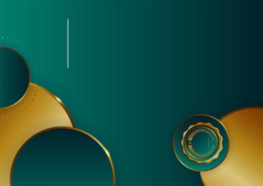 Koyu yeşil altın soyut arkaplan modern sertifika ve tasarım minimalisti. İş dünyası, şirket, kurum, parti, şenlik, seminer ve görüşmeler için uygun.