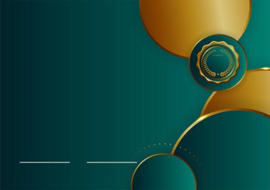 Koyu yeşil altın soyut arkaplan modern sertifika ve tasarım minimalisti. İş dünyası, şirket, kurum, parti, şenlik, seminer ve görüşmeler için uygun.