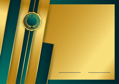Koyu yeşil altın soyut arkaplan modern sertifika ve tasarım minimalisti. İş dünyası, şirket, kurum, parti, şenlik, seminer ve görüşmeler için uygun.